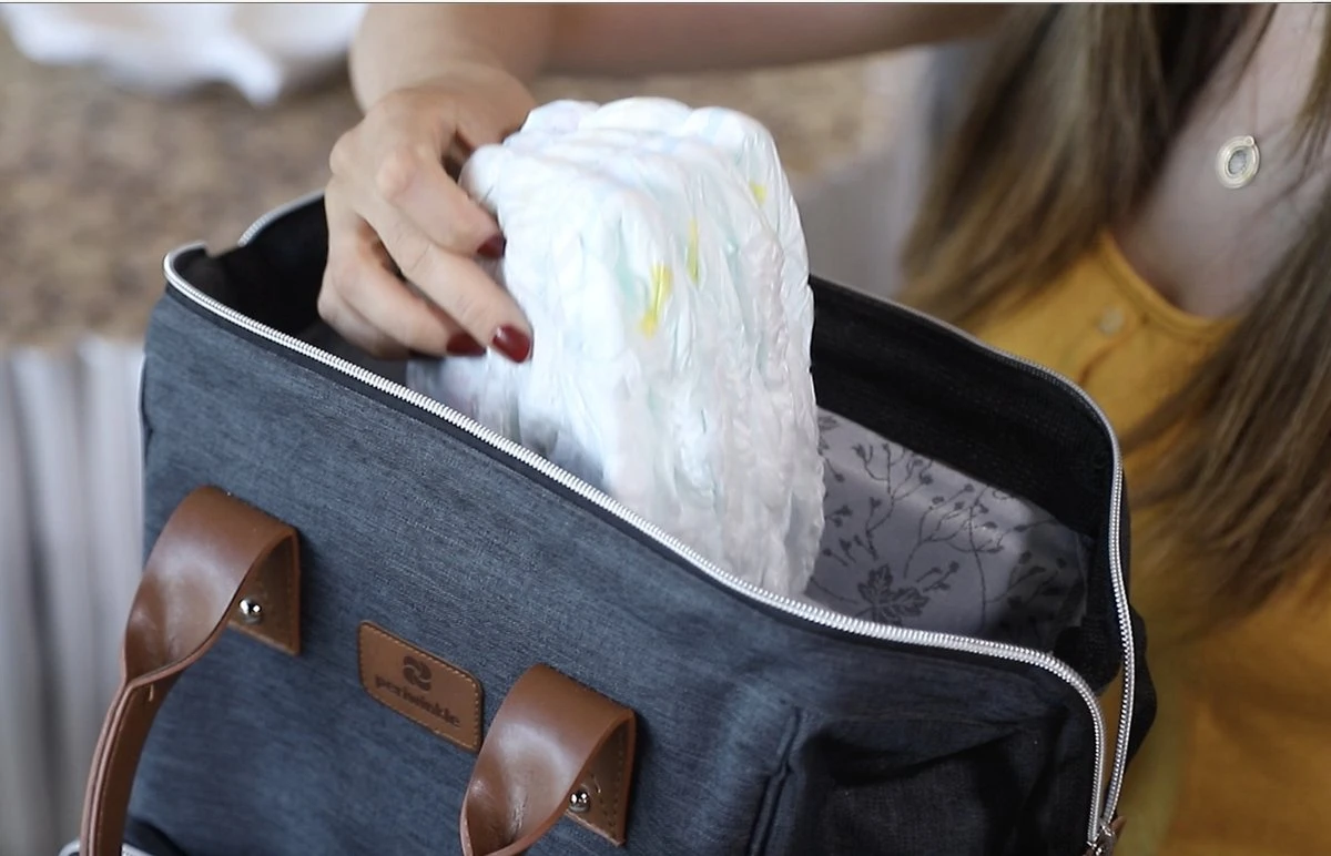 Periwinkle - Luiertassen - Waterproof Baby Verzorgingstas - Baby Rugzak - Luiertas - Verzorgingstas - Linnen - Bordeaux - Afbeelding 9