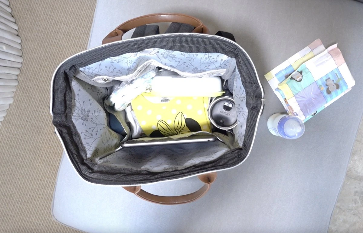 Periwinkle - Luiertassen - Waterproof Baby Verzorgingstas - Baby Rugzak - Luiertas - Verzorgingstas - Linnen - Bordeaux - Afbeelding 18