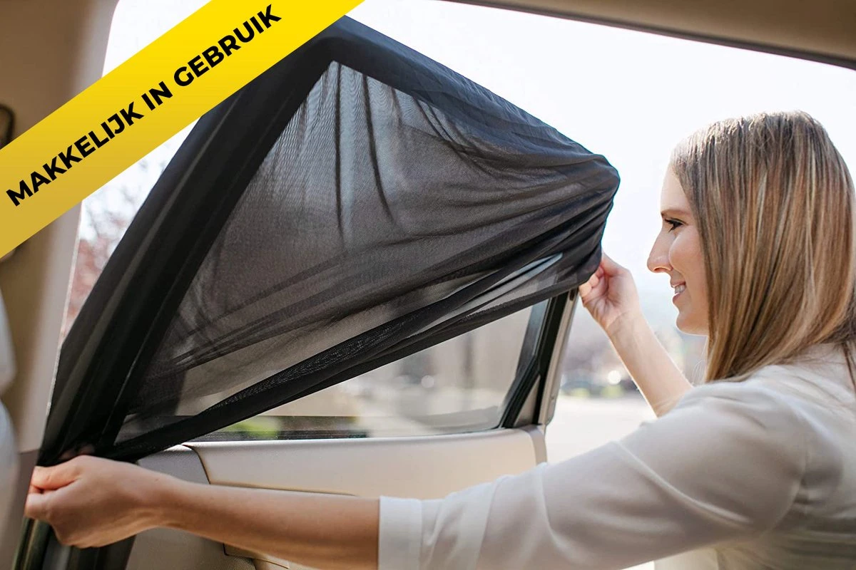 MostEssential Premium Zonnescherm Auto Baby – Zonnescherm Auto Zijruit - Zonwering Auto Voor Baby En Kind – UV Protectie - Zonder Zuignappen - Inclusief Luxe Opbergtas - Afbeelding 3