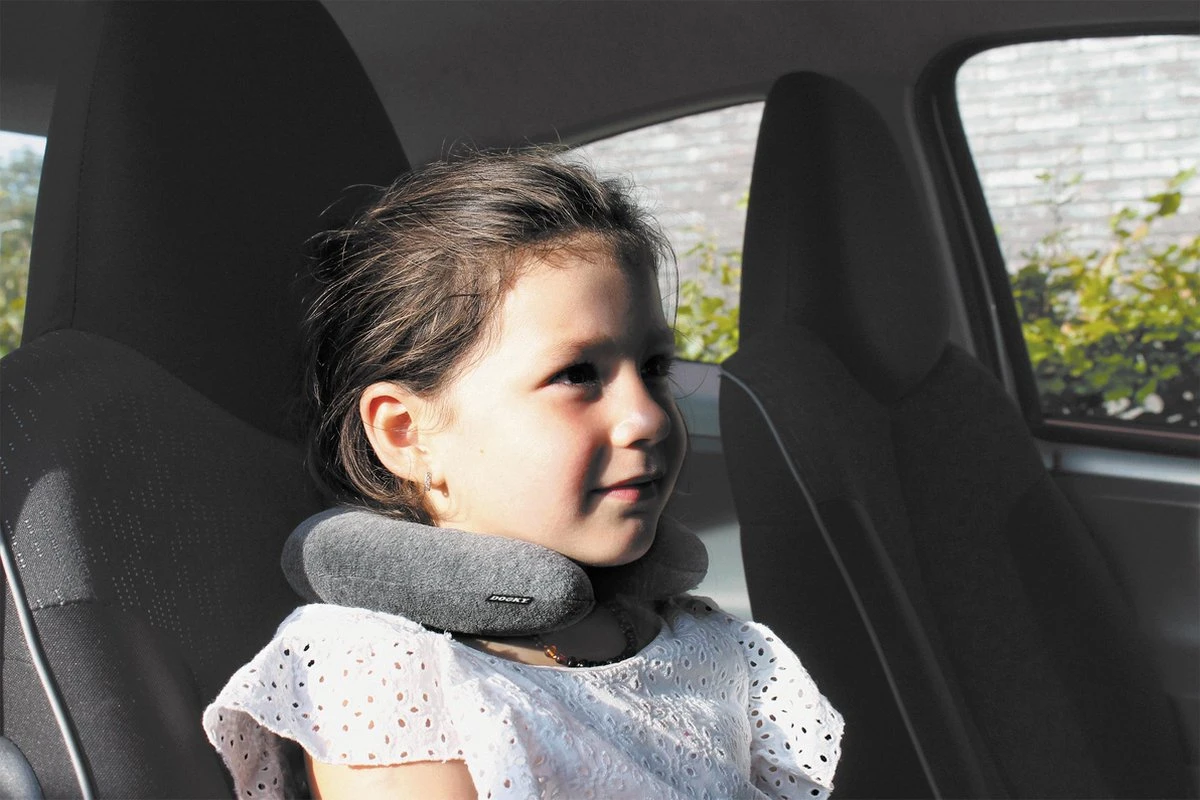 Dooky Neck Pillow Nekkussen Zacht Velours Grijs - Afbeelding 3