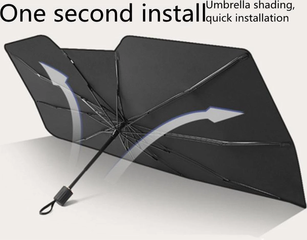TDR - Zonnescherm / Autoparaplu - Binnenkant Voorruit Auto - Opvouwbaar - Hitte En UV Bescherming - 122 X 65 Cm - Afbeelding 8