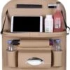 Luxe Auto Organizer Met Tablet Houder Autostoel Organiser Ipadhouder Voor Kinderen – Beige