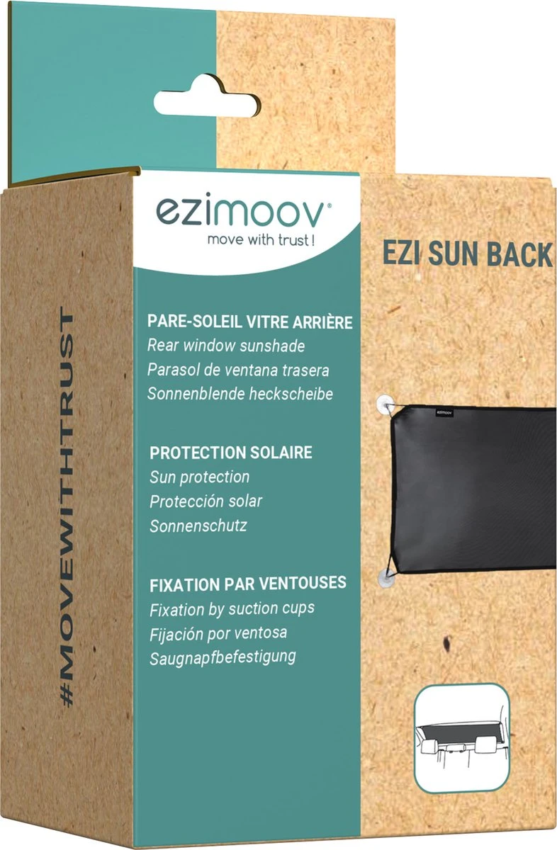 EZI SUN BACK - Zonnescherm Auto - Opvouwbaar - UV-beschermend - Achterruit - Autozonnescherm Achterruit - Afbeelding 5