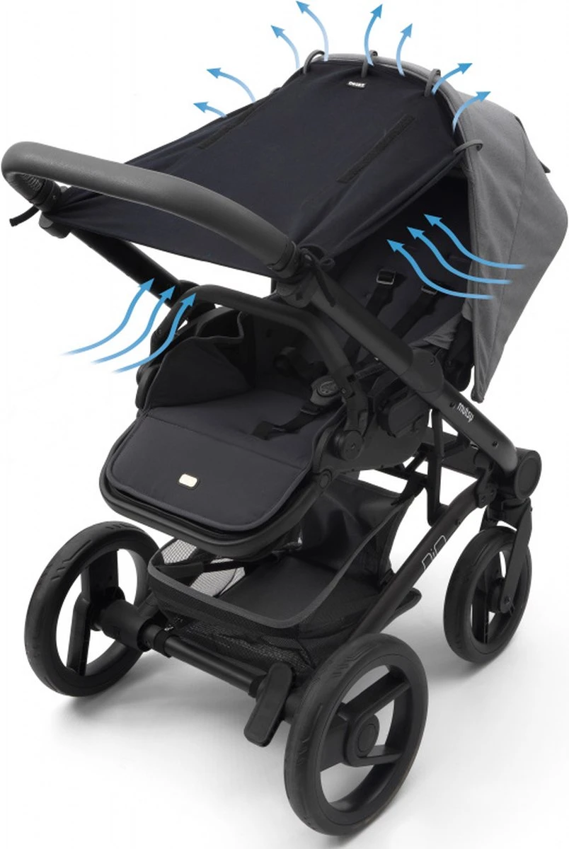 Dooky Universal Cover Zonnescherm Kinderwagen - Uni Zwart - Afbeelding 7