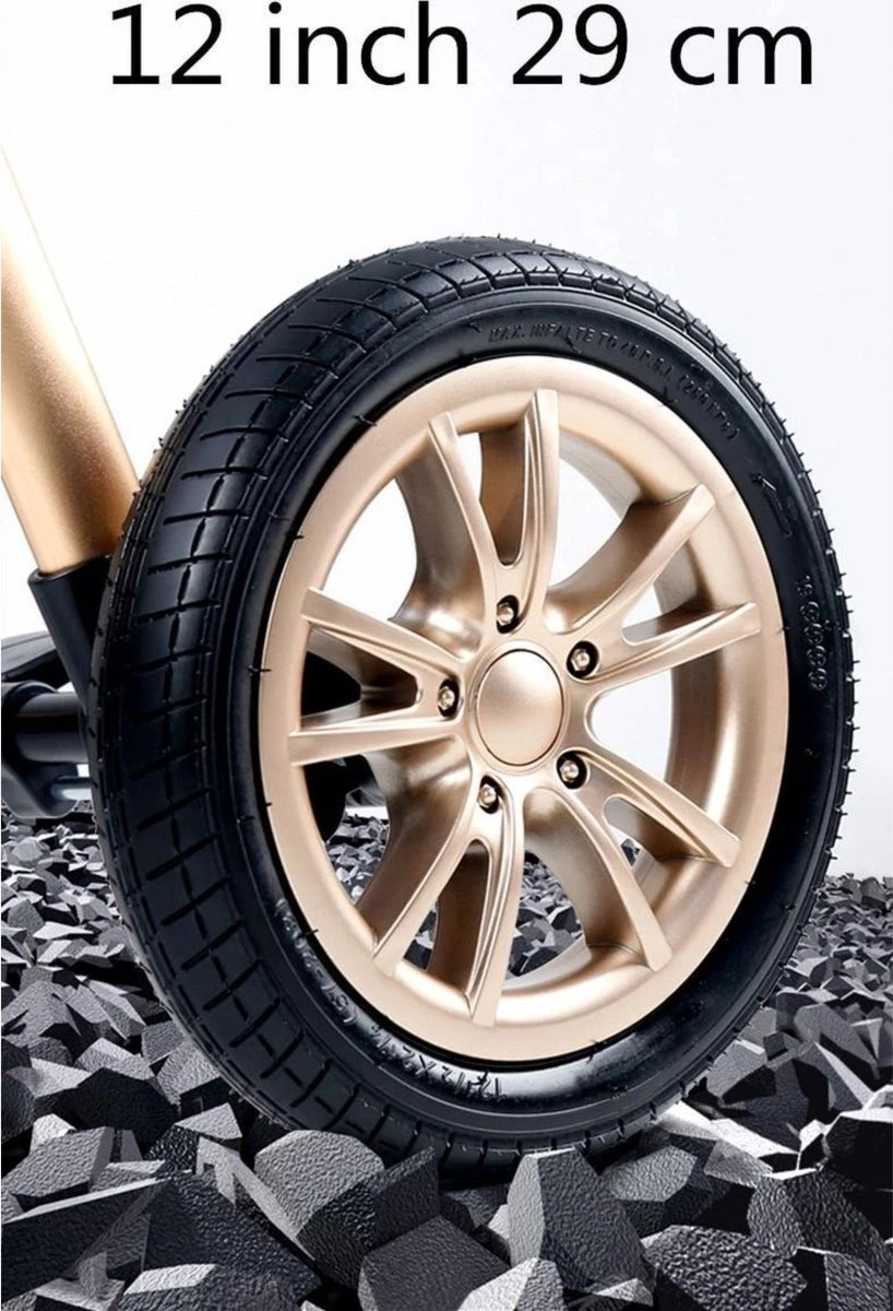 Merkloos Kinderwagen 3-in-1 – Luxe Kinderwagen - Buggy – Wandelwagen - Multifunctioneel – Opklapbaar – Incl. Autostoel – Zwart - Afbeelding 6