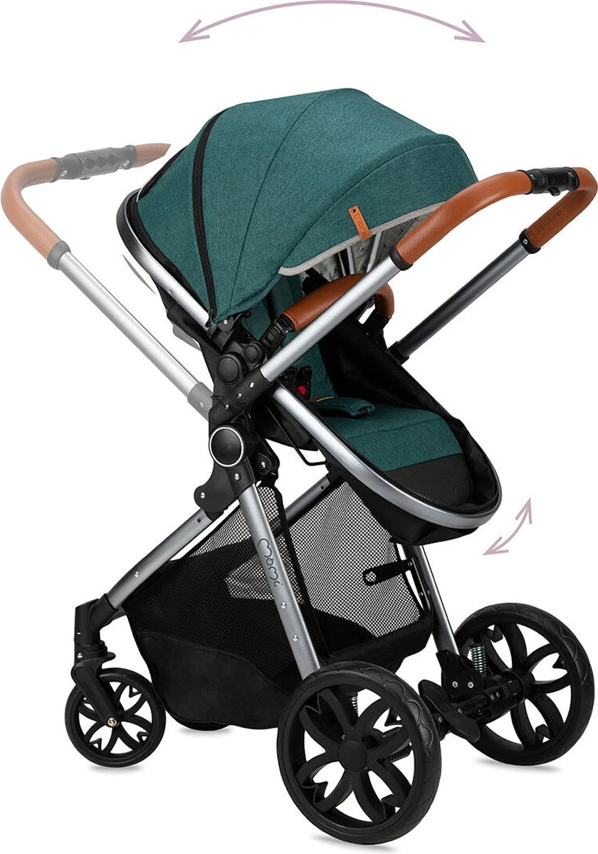 MoMi Kinderwagen - Compacte 2 In 1 Combiwagen - Limuru - Groen (geschikt Van 0-3 Jaar) - Afbeelding 2