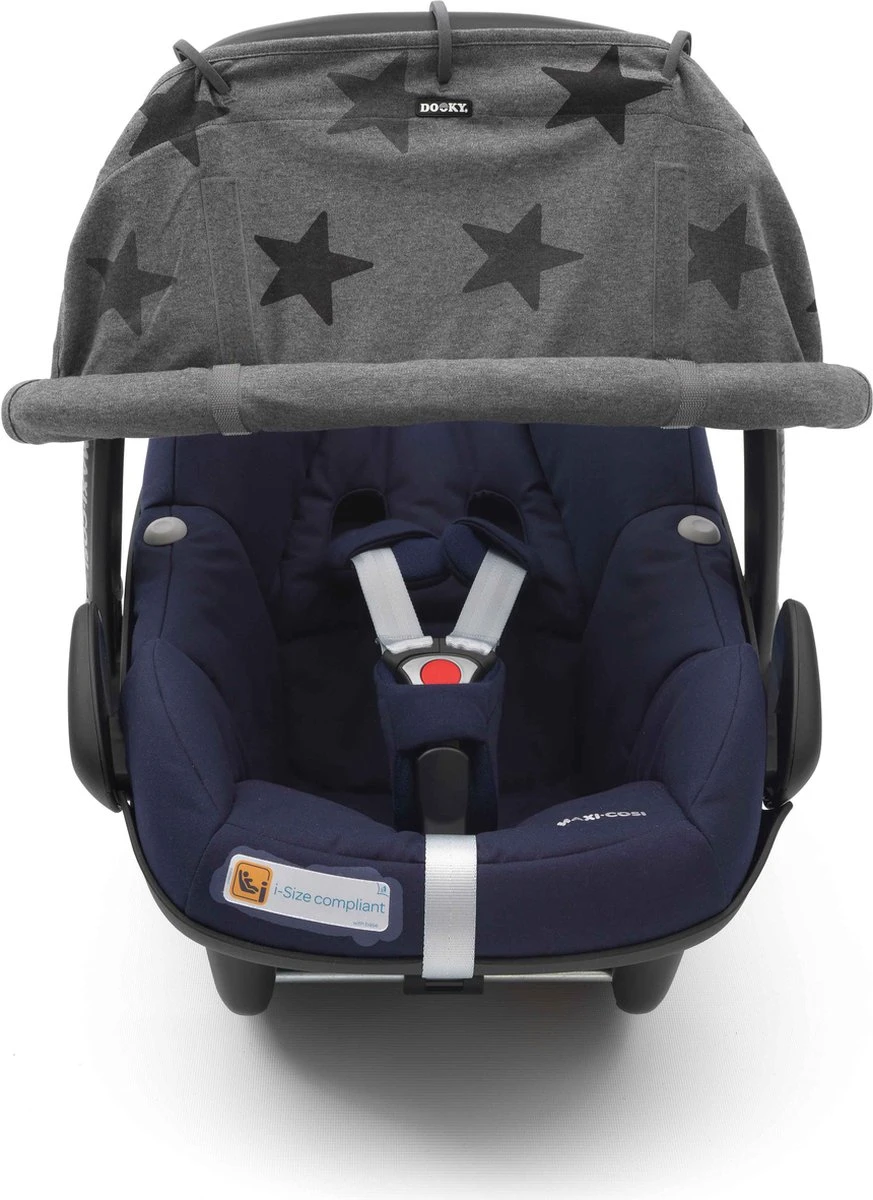 Dooky Universal Cover Zonnescherm Kinderwagen - Grey Stars - Afbeelding 9