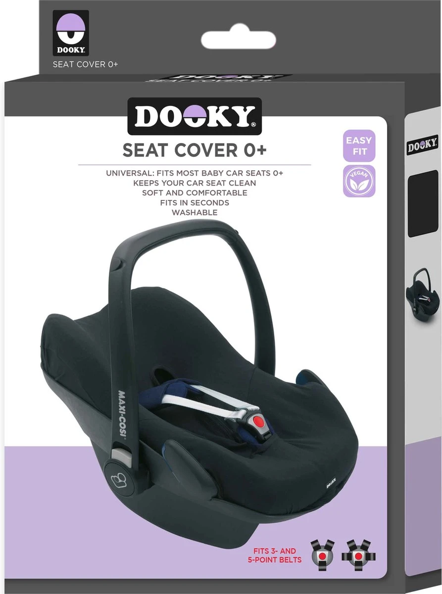 Dooky Seat Cover 0+ Autostoel Hoes Zwart Uni - Afbeelding 4