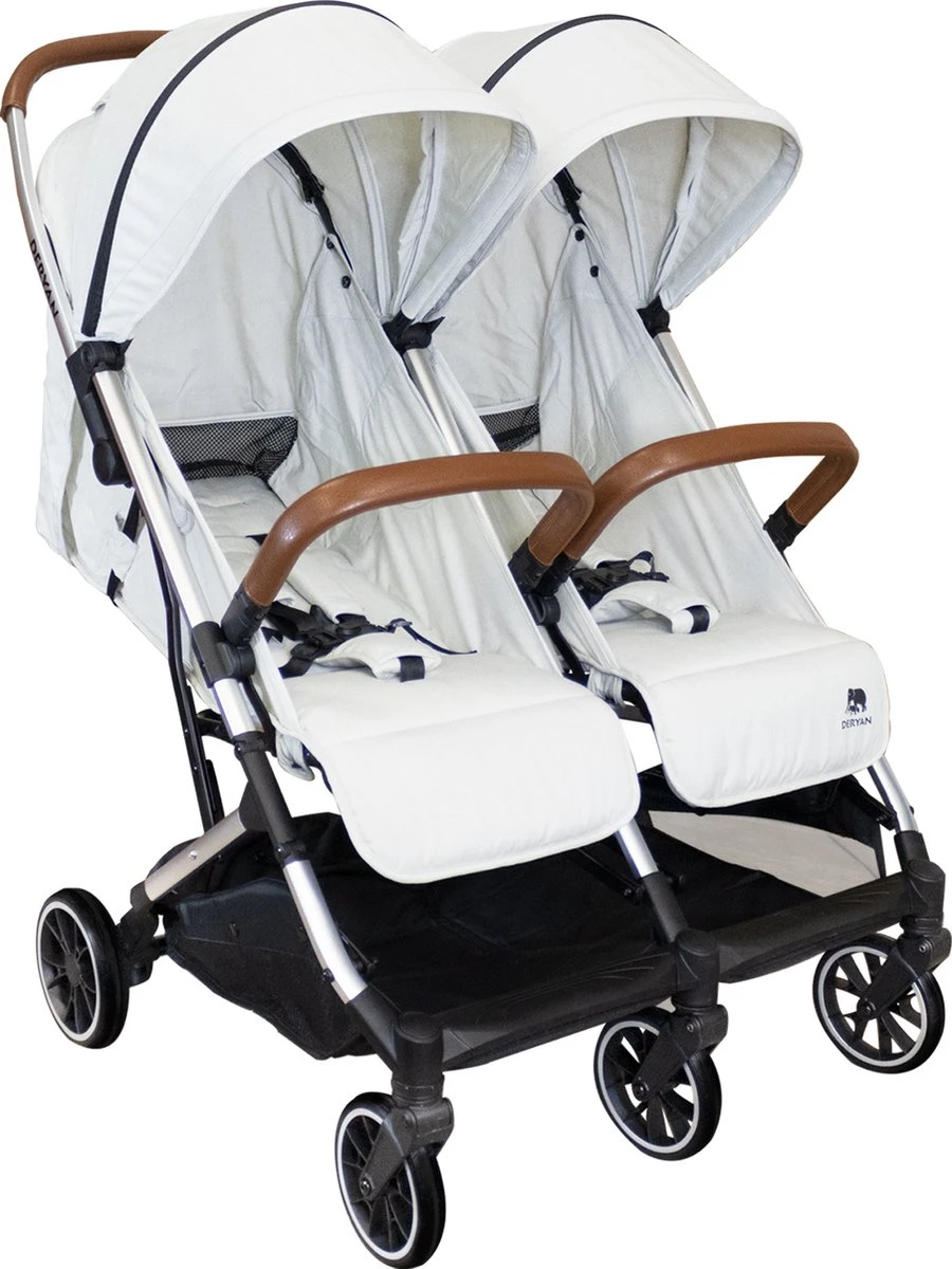 Deryan Luxe Rolo X2 Dubbele Buggy - Duo Buggy - Creme - Afbeelding 7
