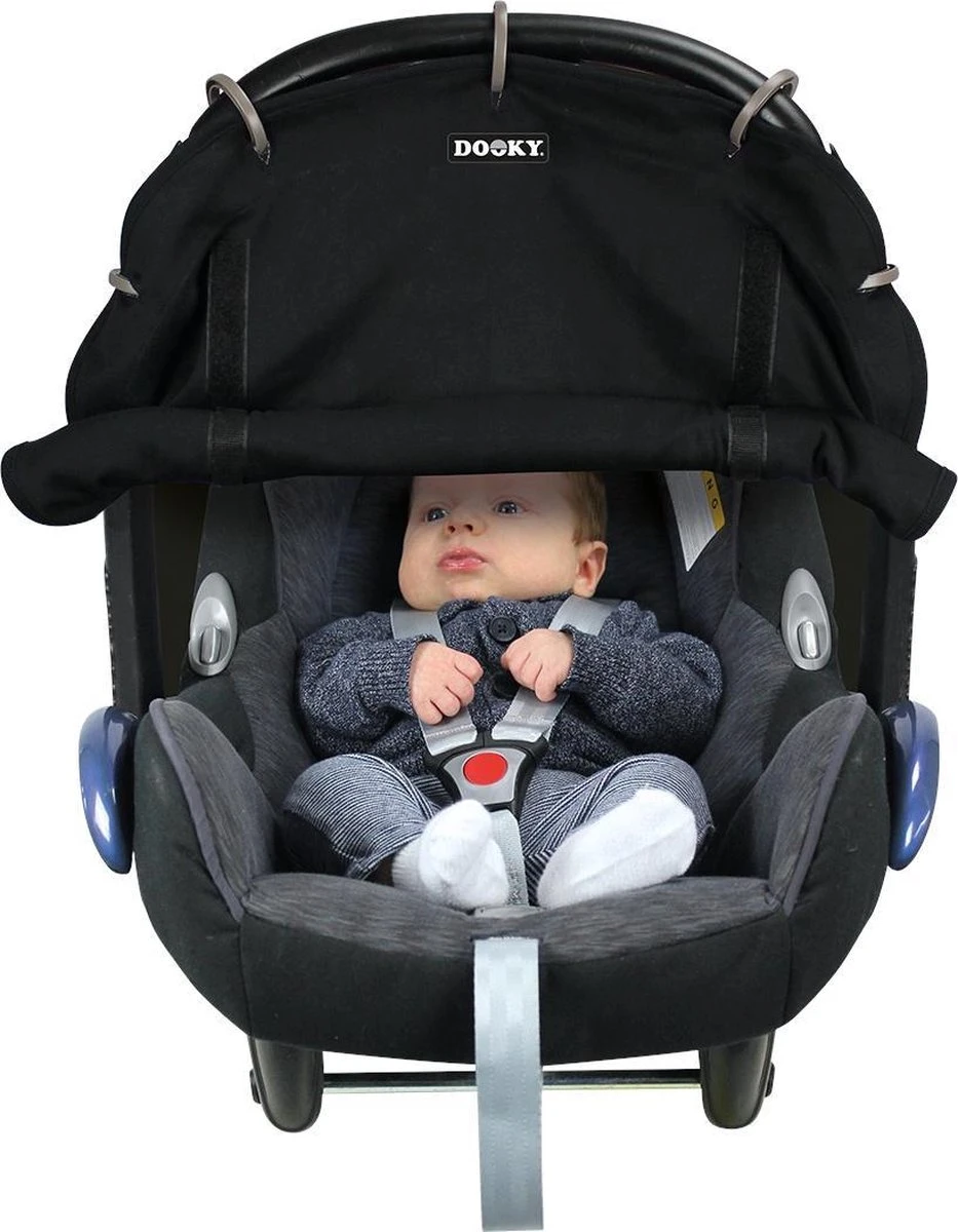 Dooky Universal Cover Zonnescherm Kinderwagen - Uni Zwart - Afbeelding 2