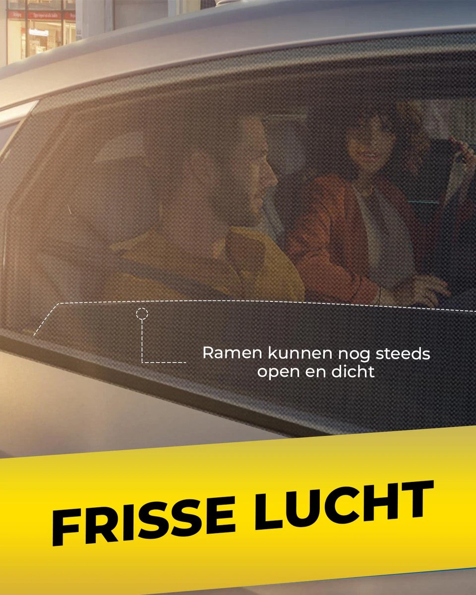 MostEssential Premium Zonnescherm Auto Baby – Zonnescherm Auto Zijruit - Zonwering Auto Voor Baby En Kind – UV Protectie - Zonder Zuignappen - Inclusief Luxe Opbergtas - Afbeelding 4