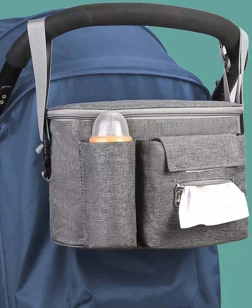 Jinius ® - Kinderwagen Organizer - Buggy Organizer - Luiertas - Kinderwagen Opbergtas - Zwart - Afbeelding 5